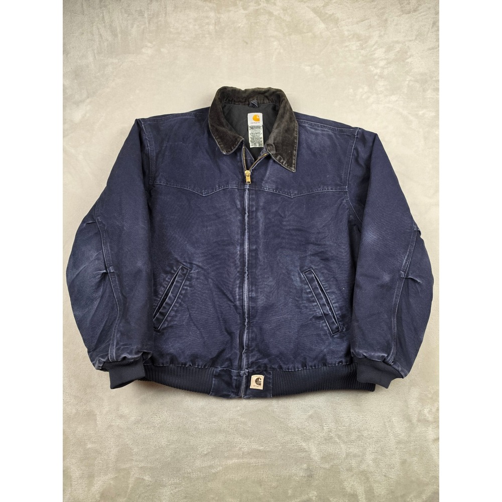Vintage Carhartt J14 MDT Santa Fe Jacket Mens 3XL Blue Quilted Lined Canvas
